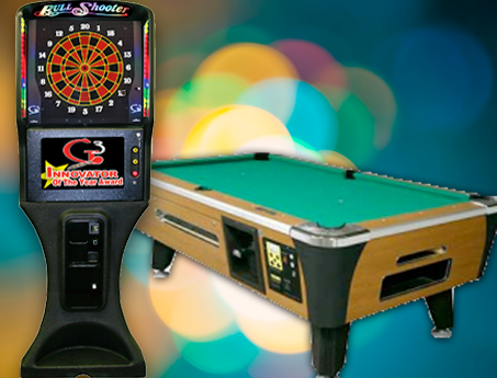 pool table and dartboard